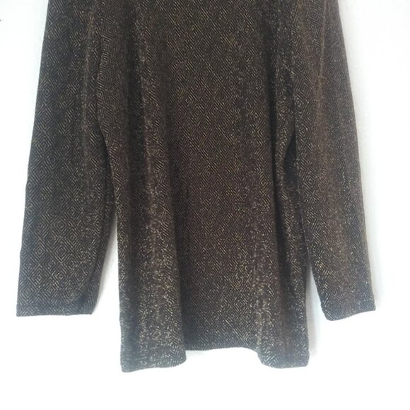 No Boundaries women's size XL black and gold cold shoulder metallic blouse - Picture 7 of 16